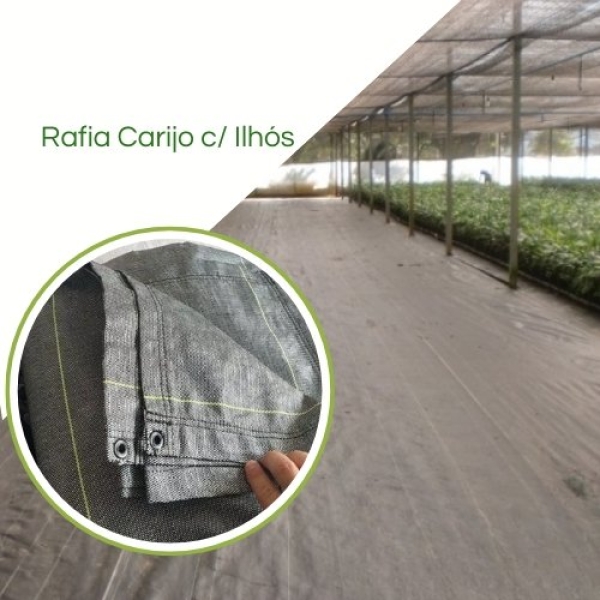 Rafia De Solo Carijó Preto Branco Com Ilhós - Barraca Acampamento