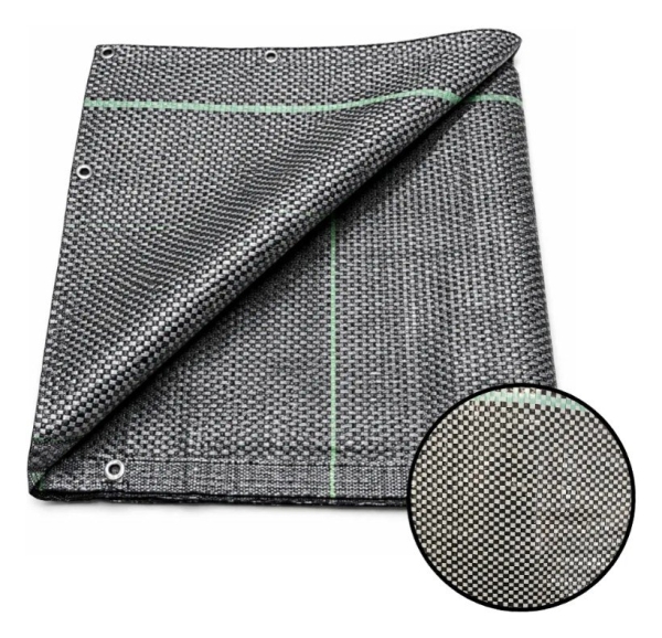 Rafia De Solo Carijó Preto Branco Com Ilhós - Barraca Acampamento