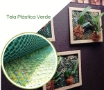 Tela Plástica Verde para Quadro Vivo para Orquideas, leguminosas