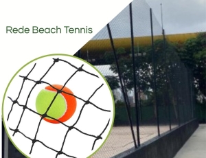 Rede de Proteção Esportiva para Tênis e Beach Tennis - Nylon 4,50 x 4,50 