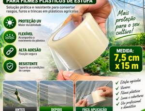 Fita Adesiva Reparadora Filme Plástico Estufa 7,5cmx15m