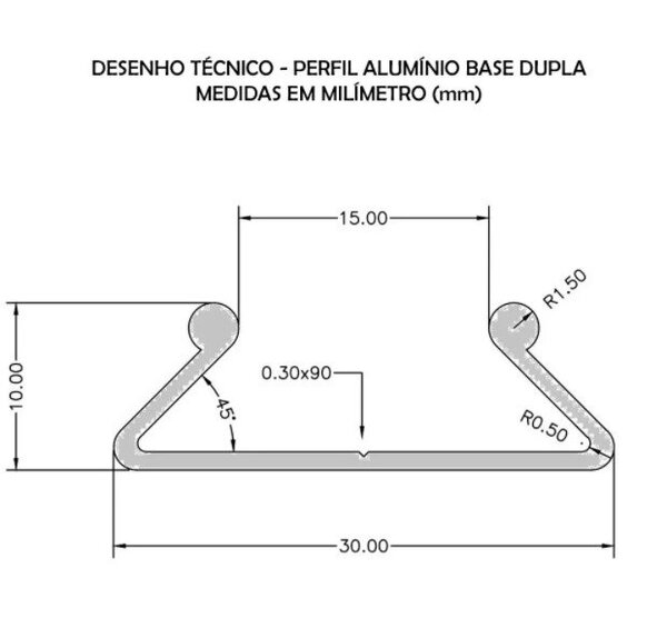 Perfil De Alumínio Para Fixação De Telas E Lonas Para Estufas E Viveiros.- Barra de 3 metros