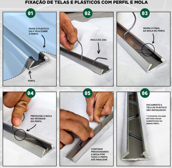 Perfil De Alumínio  Para Fixação de Telas e Lonas Estufas E Viveiros.- Barra de 3 metros 