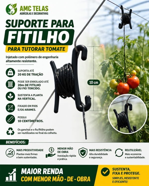 Gancho para Tutoramento  Suporte para Tomate e Frutas para Jardim | Tutor de Plantas 