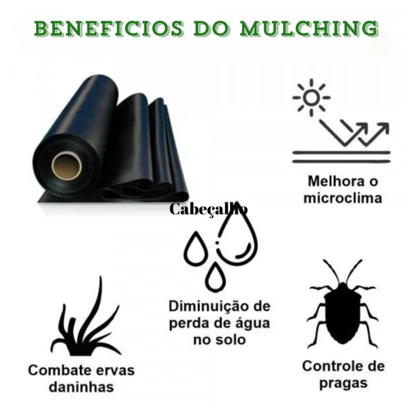 Lona Mulching Cobertura de Solo Preto/Branco 