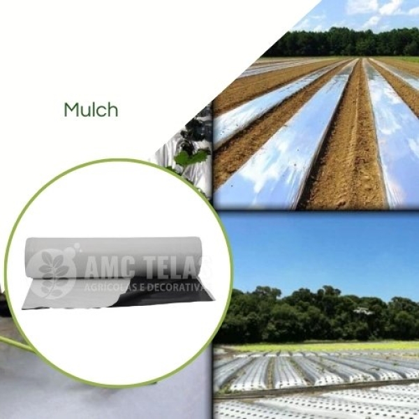 Lona Mulching Cobertura de Solo Preto/Prata