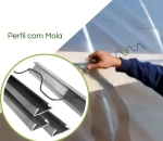 Kit Perfil De Alumínio e Mola  Fixação De Telas Barras c/ 3m