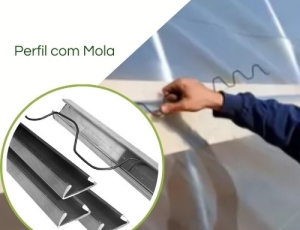 Kit Perfil De Alumínio e Mola  Fixação De Telas Barras c/ 3m