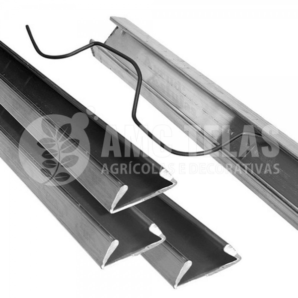 Kit Perfil De Alumínio E Mola Zig-Zag Para Fixação De Telas E Lonas Para Estufas E Viveiros