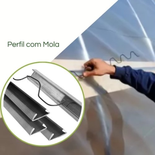 Kit Perfil De Alumínio e Mola  Fixação De Telas Barras c/ 3m