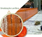 Tapume Tela Sinalização Laranja E Branco 1,20m x 50m  Pesada   