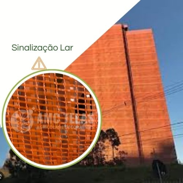 Tapume Tela Sinalização Laranja  1,20m x 50m  Pesada   