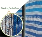 Tapume Tela Sinalização Azul E Branco 1,20m x 50m  Pesada   