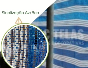 Tapume Tela Sinalização Azul E Branco 1,20m x 50m  Pesada   