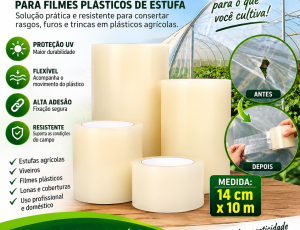 Fita Adesiva Reparadora Filme Plástico Estufa 14cmx10m