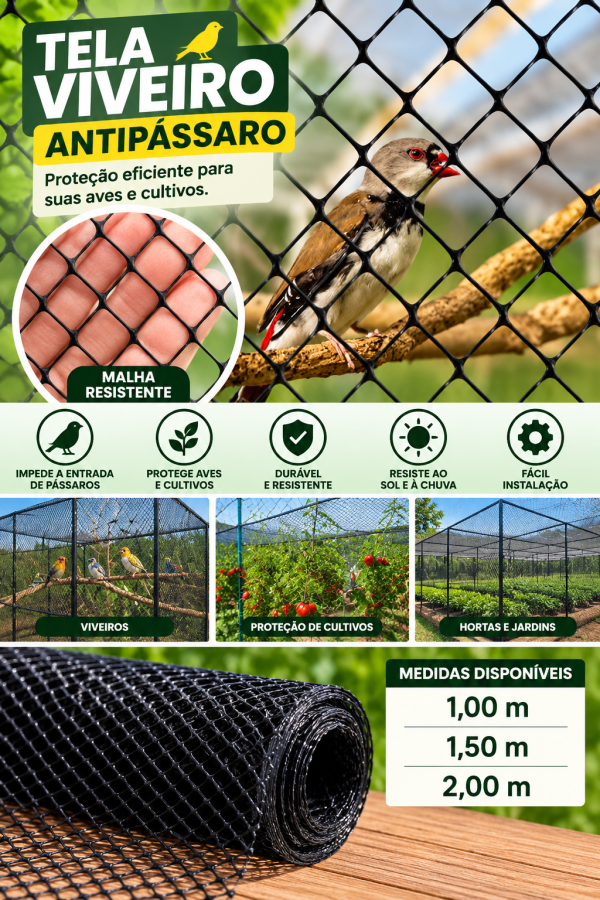 Tela Plástica Viveiro 1/2' Pesada N° 5