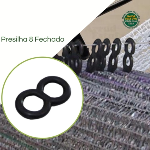 Presilha Conector 8 Fechado - Pcte 100 peças