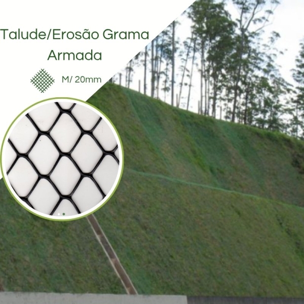 Tela Grama Armada Controle Erosão EB4 Preto