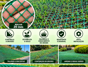 Tela Grama Armada Controle Erosão EB4 Verde 